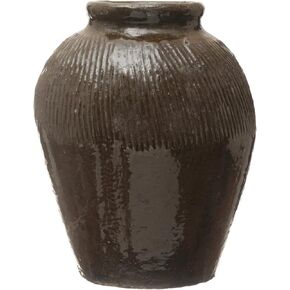 Creative Co-Op Found Decorative Clay Jar, Espresso