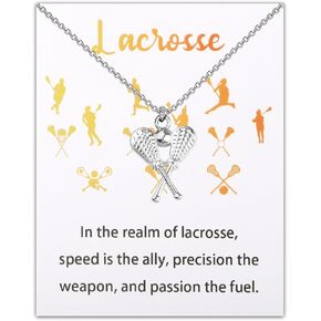 UJIMS Lacrosse Inspirational Gifts Lacrosse Charm Necklace Lacrosse Player Gift Lax Lover Gift Lacrosse Coach Team Gift