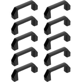 uxcell 10 Pack Rectangular Plastic Pull Handle, 90mm/3.5 Inch Hole Center Cabinets Pull for Drawer Luggage Mechanical Equipment Garages, Black