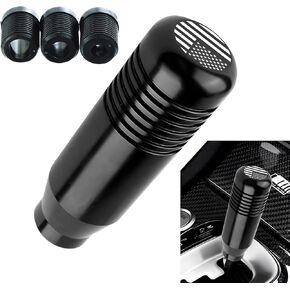 قطعة واحدة من مقابض تحويل السيارة ذات العلم الأمريكي، لمسة مريحة، زخرفة معدنية متينة لمحول السيارة مع محولات، ملحقات ذراع ناقل الحركة للسيارات ذات الوزن العالمي (أسود) in Kuwait