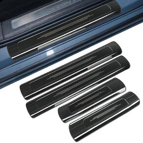 Stainless Steel Outer Door Sill Protector Cover Trim Accessories Interior Door Entry Guard Plate Decoration Sticker for XC90 Carbon Fiber (2016-2024)