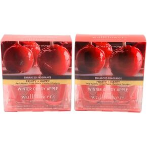 Bath & Body Works Winter Candy Apple Wallflowers Home Fragrance Refills 0.8 fl oz Each - 4 Pack, Red