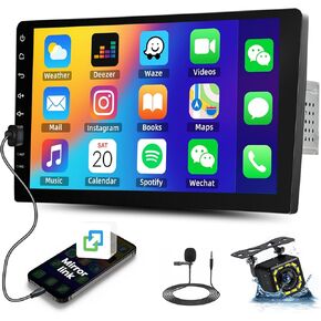 SIXWIN 9inch Single Din Touchscreen Car Stereo Compatible with Bluetooth FM Mirror Link EQ Backup Camera Steering Wheel Control MIC 1080P HD Screen 7 Color Light Car MP5 Multimedia Player