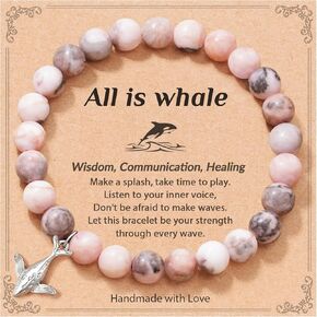 سوار All is Whale Nogu، هدايا بحرية بطابع المحيط للنساء مع بطاقة رسالة
