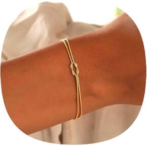 Love Bracelet Dainty Gold Bracelet for Women Snake Chain Infinity Forever Knot Bracelets Jewelry Gift for Her
