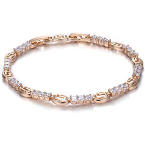 Blue/Red/Green/Purple Cubic Zirconias & Rhinestones Gemstone Ornate Gold Bracelet for Women,18K Gold Plated Fashion Bracelet，Gift for Girlfriend Wife,Mother