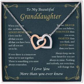 To My Beautiful Granddaughter Gifts From Grandma Grandpa and Necklace Birthday for Granddaughter Message Card Necklace From Grandmother or Grandpa Jewelry Charm Present with Message Card and Gift Box