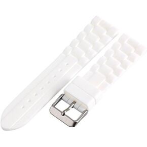 18MM White Rubber Waterproof Sport Diver Watch Band Strap