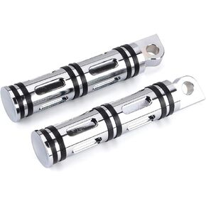Goldfire Motorcycle Foot Pegs 1 Pair Slim CNC Cut Front & Rear Footpegs Foot Rests Compatibility For Harley Sportster, Dyna, Road King (Chrome)
