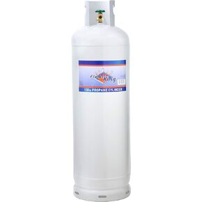 Flame King YSN100a 100-Pound Steel Propane Tank Cylinder with POL Valve and Collar