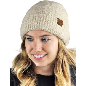 C.C Unisex Solid Color Warm Boucle Knit Skull Cap Cuff Beanie