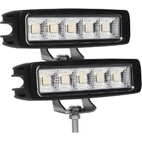 6.3 Inch LED Light bar, 90W 6400lm 2PCS 150° Flood Light 12/24v LED Work Lights LED IP67 Waterproof Suitable for Trucks Tractor Boat Yacht Kayak Port Sailboat