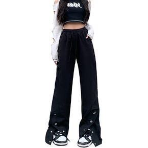 Women's Pants Y2k Flare Leggings Cargo Gothic Trousers Vintage Slim fit Bell Bottom Harajuku Streetwear