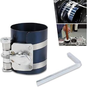 1 PC Automotive 3" Piston Ring Installation Tool, 2.08"-6.88" Anti-reverse Adjustable Ratchet Piston Ring Opening Clamp, Automatic Locking Piston Opening Pliers, Suitable for Most Cars (Blue)