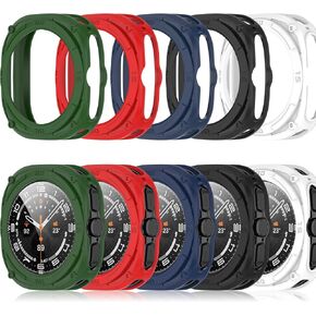 Bling Bumpers Compatible with Samsung Galaxy Watch Ultra 47mm Case Accessories, Shiny Diamond Bumper Hard PC Protective Shell Cover, 2024 Galaxy Watch Ultra 47mm Rhinestones Protector (4pack-1, 47mm)