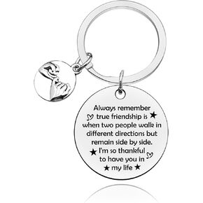 Friendship Gifts for Women Friends Long Distance Friendship Gift Keychain Inspirational Gifts for Sister Friendship Gift for Best Friend BFF Keyring Leaving Going Away Gift Graduation Gift for Friend
