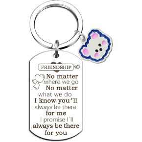 Friendship Gift for Women Best Friend Bestie BFF Female Friend Keychain for Women Birthday Christmas Gift forTrue Friend Soul Sister BFF Long Distance Friendship Gift Best Friend Keychain