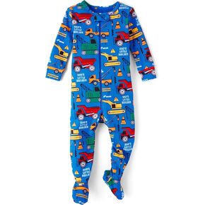 The Children's Place Baby-Boys And Toddler Long Sleeve 100% Cotton Zip-Front One Piece Footed Pajamas in Kuwait