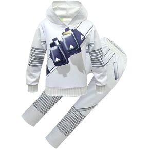 Kids Halloween DJ Cosply Game Costume Sweatershirt Hoodie Set for Boys Music Fans Props