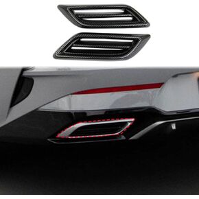 Korlot Carbon Fiber Style Exterior Exhaust Tip Trim Tail Throat Cover Accessories for KIA K5 2021-2024