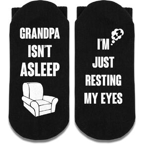 Grandpa Isn’t Asleep I’m Just Resting My Eyes Socks, Funny Socks For Grandpa, Gifts For Grandpa.(137)