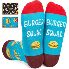 HAPPYPOP Fun Burger Gifts Cheeseburger Socks - Cheeseburger Gifts Burger Squad