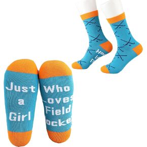 CMNIM Girls Field Hockey Gift Novelty Socks Just a Girl Who Loves Field Hockey Gift for Players Lovers Hockey Socks for Girls