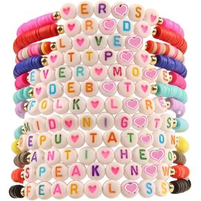Yeshan Friendship Bracelets, Inspired Letter Album Bracelets Set, Colorful Stretchy Preppy Bracelets, Singer Music Lovers Fans Concert Merch Gifts for Women