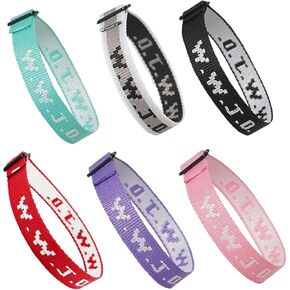 WWJD Bracelets for Women Men, 6 Pieces, Webbing Webbing Bracelets What Would Jesus Do Bracelets Christian Bracelets Handmade Colorful Adjustable Religious Woven Wristbands for Fundraisers