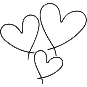 LUOZZY 3Pcs Metal Heart Wall Hanging Ornaments Black Heart Wall Art Decor Love Heart Wall Decoration for Bedroom Living Room Valentine's Day Decoration