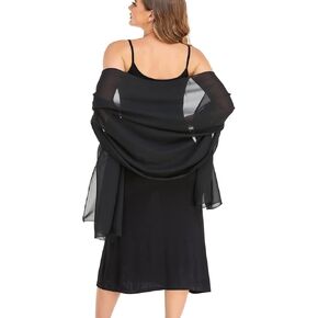 Shawls and Wraps for Evening Dresses Sheer Chiffon Women Elegant Soft Silky Wraps Wedding Bridal Scarf