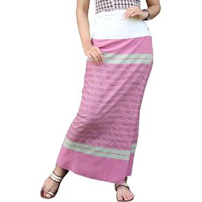 RaanPahMuang Thick Woven Cotton Thai Traditional Wrap Skirt with Waist Ties