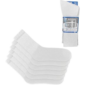 Diabetic Crew Socks 4-Pack (12 Pairs) for Men & Women Size 7-12 – Wide Top for Improved Circulation