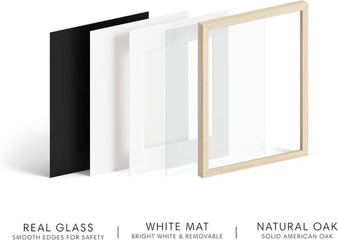 HAUS AND HUES 8x8 Picture Frame with Real Glass & Gold Premium-Grade Metal Matted to 4x4 - Aluminum 8x8 Frame - Includes Easel Back, Hanging Kit - Ideal for Home, Office (8x8 in, Gold) in Saudi Arabia