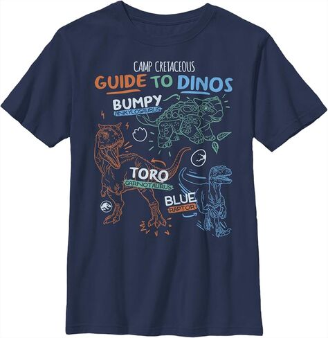 Jurassic World Camp Cretaceous Dino Notes Boy's Solid Crew Tee in Kuwait