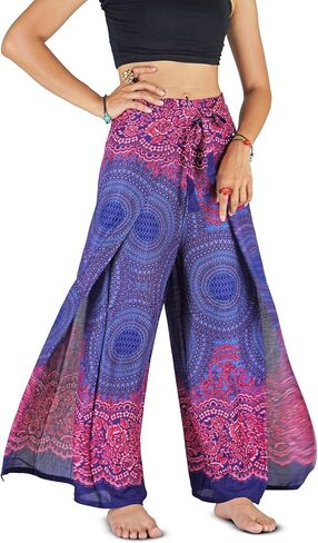 Your Cozy Women's Wide Leg Palazzo Pants for Yoga Lounge Hippie Harem Flowy Trousers Adjustable Waist Size 27-35 Inch. in Saudi Arabia