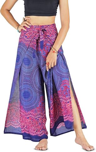 Your Cozy Women's Wide Leg Palazzo Pants for Yoga Lounge Hippie Harem Flowy Trousers Adjustable Waist Size 27-35 Inch. in Saudi Arabia