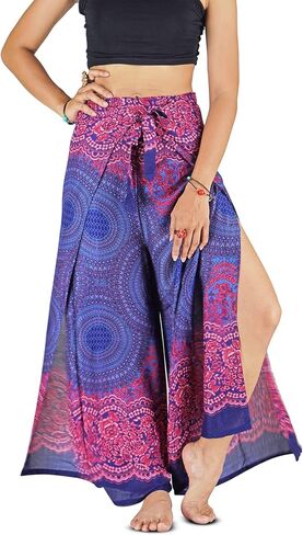 Your Cozy Women's Wide Leg Palazzo Pants for Yoga Lounge Hippie Harem Flowy Trousers Adjustable Waist Size 27-35 Inch. in Saudi Arabia