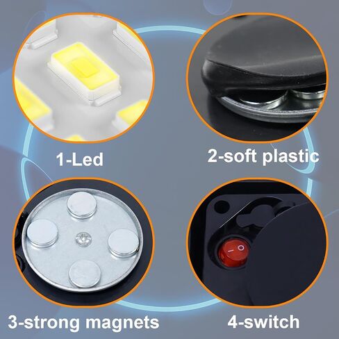 2PCS Caution Lights, Rechargeable Strobe Lights,Wireless Trailer Lights, Beacon strobe light,Amber Flashing Warning Emergency beacon lights with Magnetic for Trucks Trailer Bus Tracto in Saudi Arabia