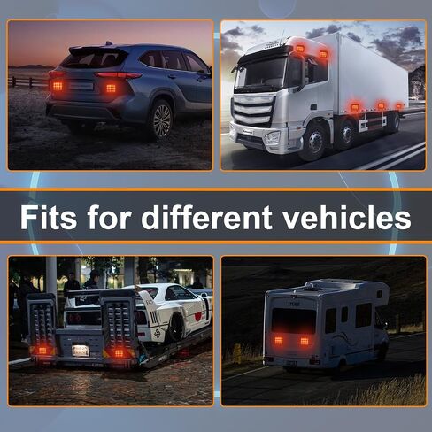 2PCS Caution Lights, Rechargeable Strobe Lights,Wireless Trailer Lights, Beacon strobe light,Amber Flashing Warning Emergency beacon lights with Magnetic for Trucks Trailer Bus Tracto in Saudi Arabia