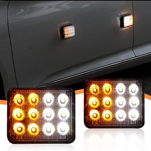 2PCS Caution Lights, Rechargeable Strobe Lights,Wireless Trailer Lights, Beacon strobe light,Amber Flashing Warning Emergency beacon lights with Magnetic for Trucks Trailer Bus Tracto in Saudi Arabia