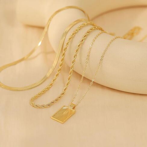 قلادة ذهبية مكتنزة للنساء، 14 قيراط مطلية بالذهب الكوبي وصلة مشبك ورق سلسلة قلادة سحر الطبقات القلائد للنساء العصرية بيان متعرجة قلادة قلادة للنساء مجوهرات الذهب السميك in Kuwait