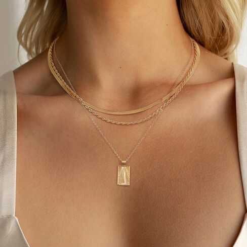 قلادة ذهبية مكتنزة للنساء، 14 قيراط مطلية بالذهب الكوبي وصلة مشبك ورق سلسلة قلادة سحر الطبقات القلائد للنساء العصرية بيان متعرجة قلادة قلادة للنساء مجوهرات الذهب السميك in Kuwait