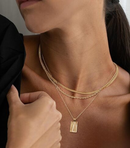 قلادة ذهبية مكتنزة للنساء، 14 قيراط مطلية بالذهب الكوبي وصلة مشبك ورق سلسلة قلادة سحر الطبقات القلائد للنساء العصرية بيان متعرجة قلادة قلادة للنساء مجوهرات الذهب السميك in Kuwait