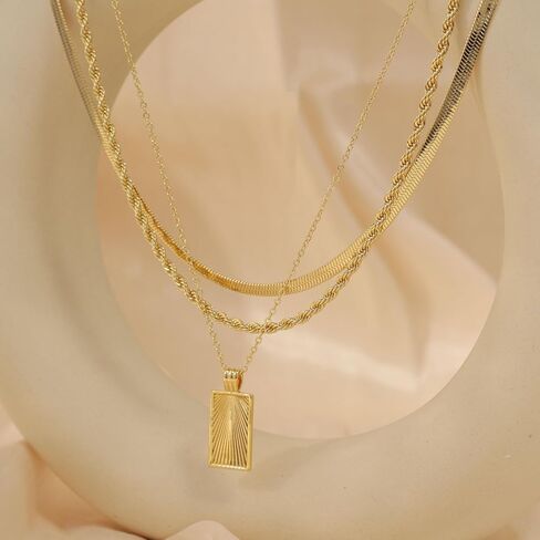 قلادة ذهبية مكتنزة للنساء، 14 قيراط مطلية بالذهب الكوبي وصلة مشبك ورق سلسلة قلادة سحر الطبقات القلائد للنساء العصرية بيان متعرجة قلادة قلادة للنساء مجوهرات الذهب السميك in Kuwait