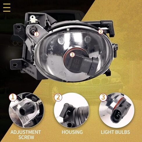 مصابيح الضباب لـ 2001 2002 2003 BMW 5 Series E39 BMW 525i BMW 530i BMW 540i (ث/س M-Technik Sport Pkg) زوج مصابيح الضباب البديلة OEM مع المصابيح (عدسة الدخان) in Kuwait