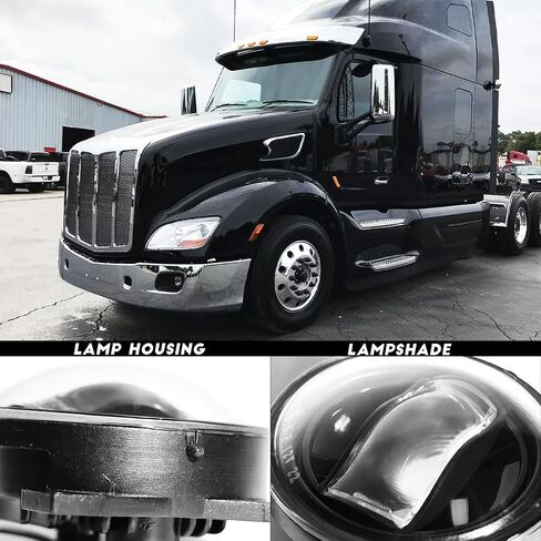 Fog Lights Assembly LED fit for Peterbilt 579(2013-2022) Peterbilt 587, Kenworth T660(2014-2021) Fog Lamp Driver and Passenger Side Semi Truck(Black) in Saudi Arabia