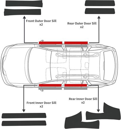 Car Door Sill Protector Compatible with RAV4, Automotive Door Entry Guard with RAV4 2019-2024, Car Door Threshold Protectors Accessories- 8PCS in Saudi Arabia