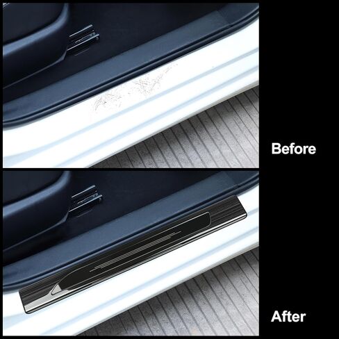 غطاء واقي لعتبة الباب الخارجي من الفولاذ المقاوم للصدأ لسيارة Honda Civic الجيل العاشر من إكسسوارات عتبة الباب ملصقات زخرفية لسيارة Honda Civic من ألياف الكربون (2016-2021) in Kuwait