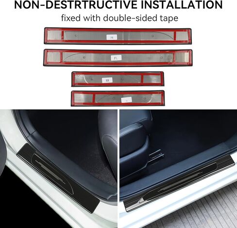 غطاء واقي لعتبة الباب الخارجي من الفولاذ المقاوم للصدأ لسيارة Honda Civic الجيل العاشر من إكسسوارات عتبة الباب ملصقات زخرفية لسيارة Honda Civic من ألياف الكربون (2016-2021) in Kuwait